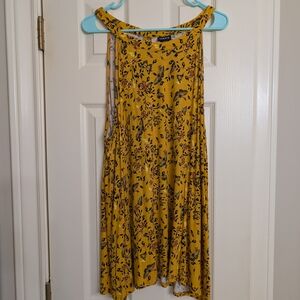 Torrid Yellow(Mustard) Floral High Neck Tank